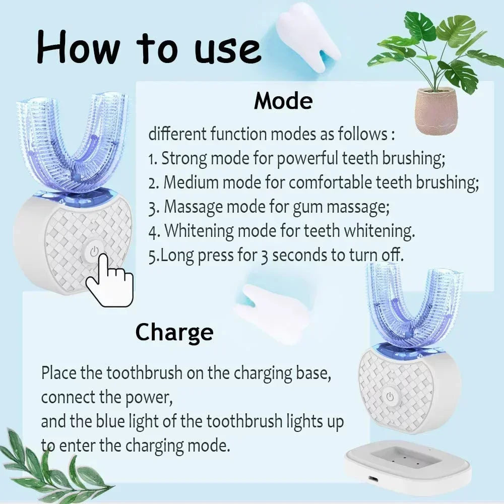 Teeth Saver Ultrasonic Electric Toothbrush for 360° Whitening and Deep Cleaning
