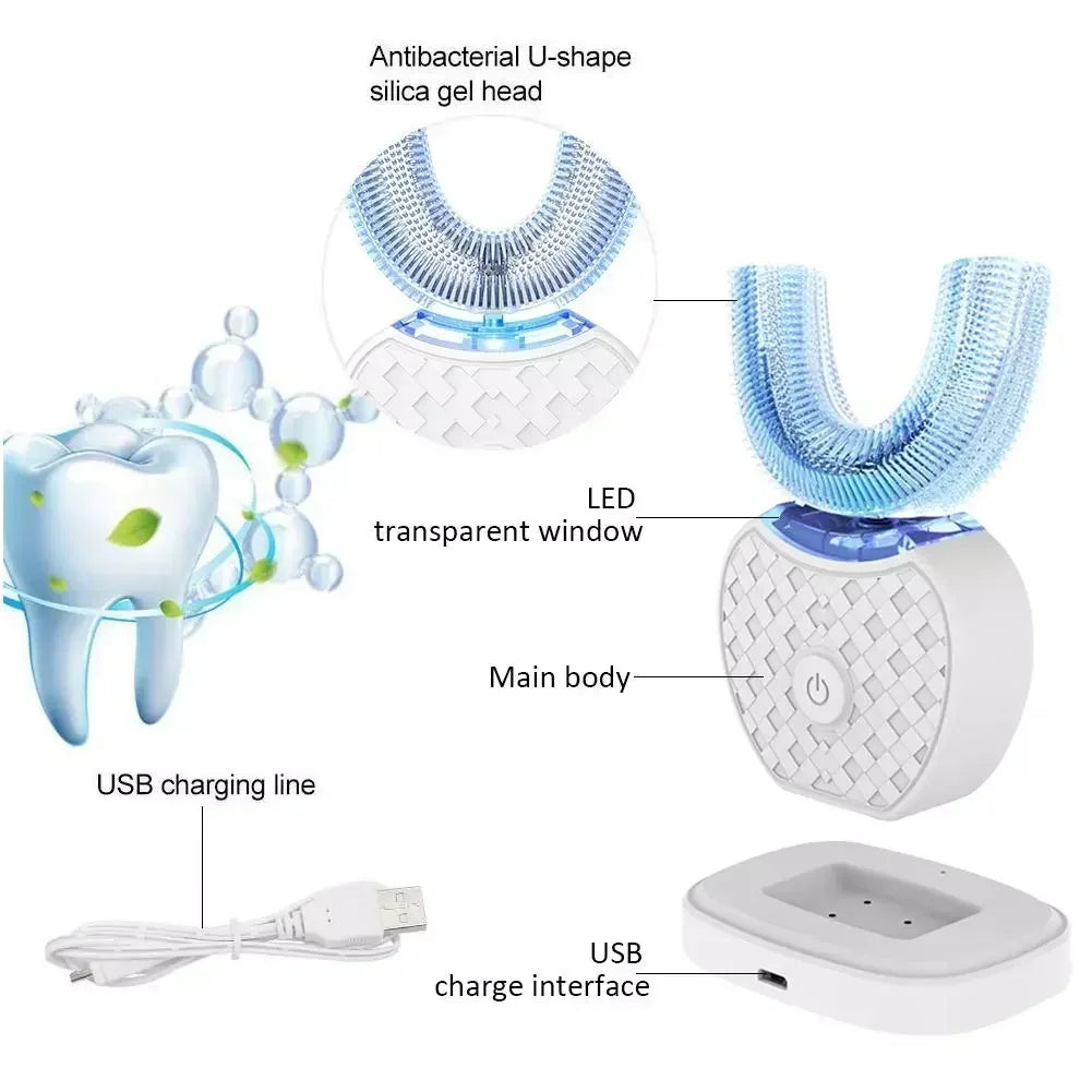 Teeth Saver Ultrasonic Electric Toothbrush for 360° Whitening and Deep Cleaning